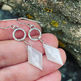 White Moonstone and Sterling Silver Earrings
