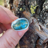 Blue Green Kyanite and Sterling Silver Ring