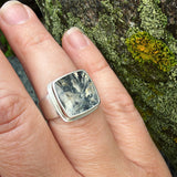 Dendritic Quartz and Sterling Silver Ring