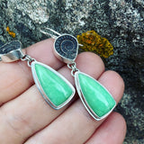 Marston Marble, Variscite and Sterling Silver Earrings