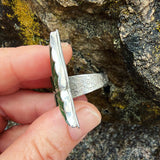 Green Serpentine and Sterling Silver Butterfly Ring