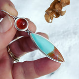 Honeycomb Chalcedony, Cuprite and Chrysocolla and Sterling Silver Earrings