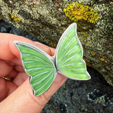 Green Serpentine and Sterling Silver Butterfly Ring