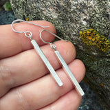 Sterling Silver Square Rod Earrings