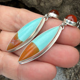 Honeycomb Chalcedony, Cuprite and Chrysocolla and Sterling Silver Earrings