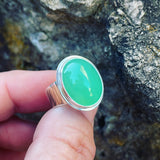 Chrysoprase and Sterling Silver Ring