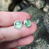 Blue Green Kyanite and Sterling Silver Post Earrings