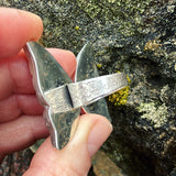 Green Serpentine and Sterling Silver Butterfly Ring