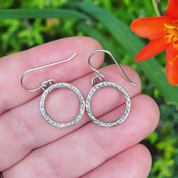 Sterling Silver Textured Circles- Medium