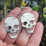 Sterling Silver Skull Earrings
