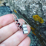 Tube Drop Sterling Silver Earrings
