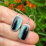 Opalized Wood and Sterling Silver Earrings