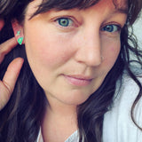 Chrysoprase and Sterling Silver Post Earrings