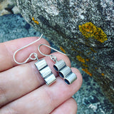 Tube Drop Sterling Silver Earrings