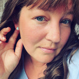 Moonstone and Sterling Silver "Mismatched" Post Earrings