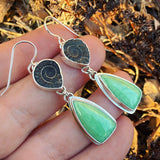 Marston Marble, Variscite and Sterling Silver Earrings