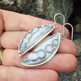 Orbicular Agate and Sterling Silver Earrings