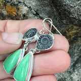 Marston Marble, Variscite and Sterling Silver Earrings