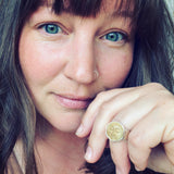 Fossil Mammoth Ivory and Sterling Silver Ring