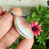 Malawi Agate and Sterling Silver Pendant