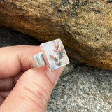 Dendritic Agate and Sterling Silver Ring