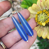Cultured Sea Glass (Periwinkle) and Sterling Silver Earrings