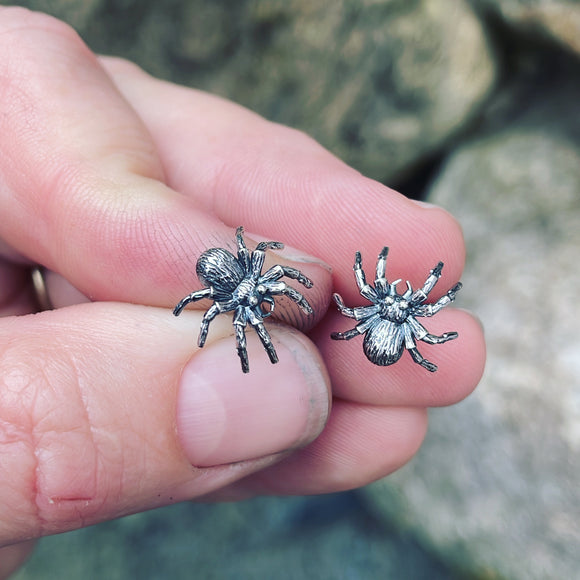 Sterling Silver Tarantula Post Earrings