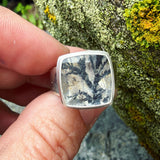 Dendritic Quartz and Sterling Silver Ring