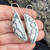 Orbicular Agate and Sterling Silver Earrings