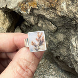 Dendritic Agate and Sterling Silver Ring