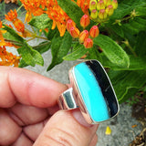 Opalized Wood and Sterling Silver Ring