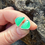 Chrysoprase and Sterling Silver Post Earrings