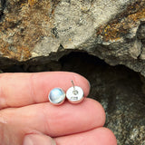 Moonstone and Sterling Silver Studs