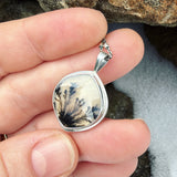 Dendritic Agate and Sterling Silver Pendant