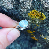 Aquamarine and sterling silver ring