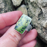 Serpentine and sterling silver ring