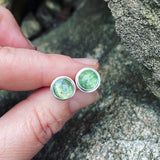 Blue Green Kyanite and Sterling Silver Post Earrings