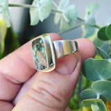 Chrysocolla in Quartz and Sterling Silver Ring