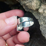 Serpentine and sterling silver ring
