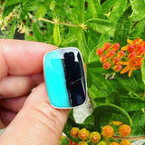 Opalized Wood and Sterling Silver Ring