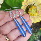 Cultured Sea Glass (Periwinkle) and Sterling Silver Earrings