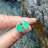 Chrysoprase and Sterling Silver Post Earrings