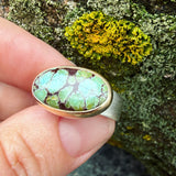Egyptian Turquoise, 14K Gold and Sterling Silver Ring