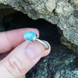 Aquamarine and sterling silver ring