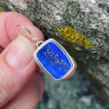 Natural Surface Lapis Lazuli and Sterling Silver Earrings