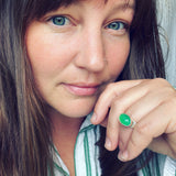 Chrysoprase and Sterling Silver Ring