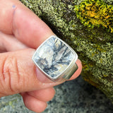 Dendritic Quartz and Sterling Silver Ring
