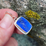 Natural Surface Lapis Lazuli and Sterling Silver Earrings
