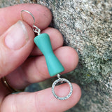 Cultured Sea Glass and Sterling Silver Earrings