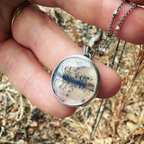 Dendritic Agate and Sterling Silver Pendant